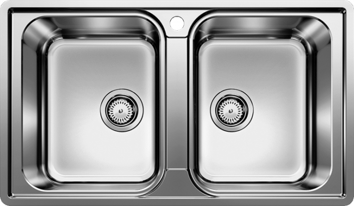 Chiuveta bucatarie doua cuve, Blanco Lemis 8 IF inox periat, reversibila [2]