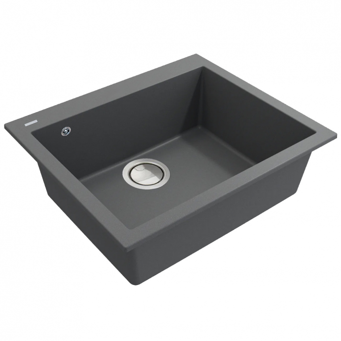 Chiuveta bucatarie granit CookingAid Cube ON5610 Gri Beton inchis / Ciment / Concrete quartz + accesorii montaj [5]