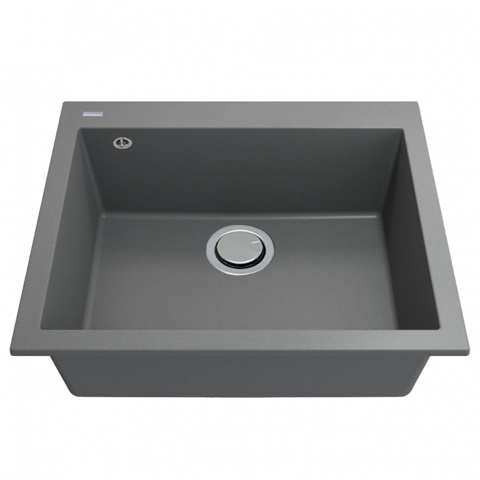 Chiuveta bucatarie granit CookingAid Cube ON5610 Gri Beton inchis / Ciment / Concrete quartz + accesorii montaj [6]