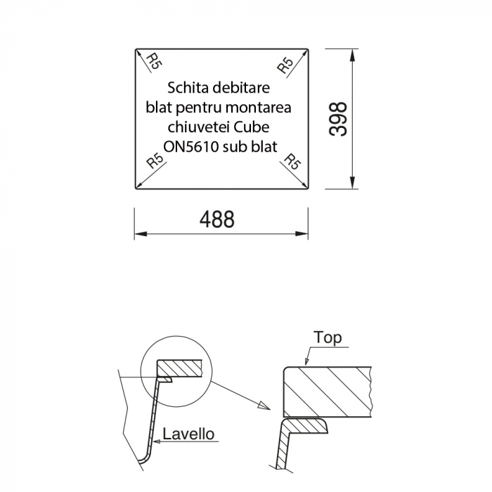 Chiuveta bucatarie granit CookingAid Cube ON5610 Gri Beton inchis / Ciment / Concrete quartz + accesorii montaj [13]