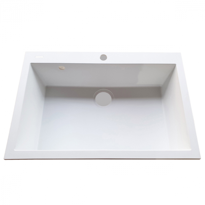 Chiuveta bucatarie granit CookingAid Cube ON7610 Alba / Polar White + accesorii montaj [10]