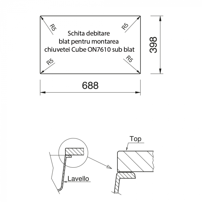 Chiuveta bucatarie granit CookingAid Cube ON7610 Bej Pigmentat / Avena + accesorii montaj [8]