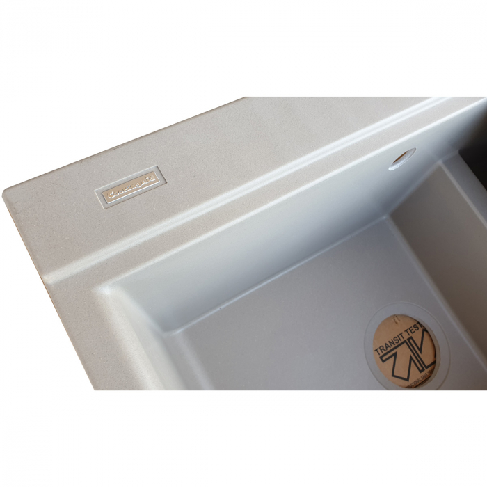 Chiuveta bucatarie granit dubla cu 2 cuve CookingAid Kinga LX8620 Maro Trufa / Truffle + accesorii montaj [7]