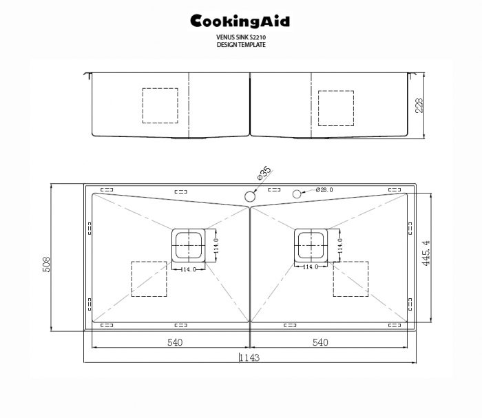 Chiuveta bucatarie HORECA inox dubla CookingAid Venus [3]