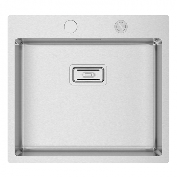 Chiuveta bucatarie inox CookingAid BOX LUX 57 cu ventil scurgere dreptunghiular si accesorii montaj [2]