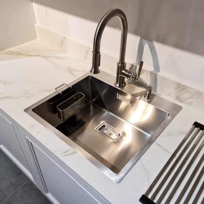 Chiuveta bucatarie inox CookingAid BOX LUX 57 cu ventil scurgere dreptunghiular si accesorii montaj [10]