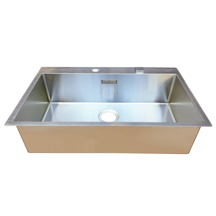 Chiuveta bucatarie inox CookingAid BOX LUX 76 cu ventil automat scurgere + accesorii montaj [7]