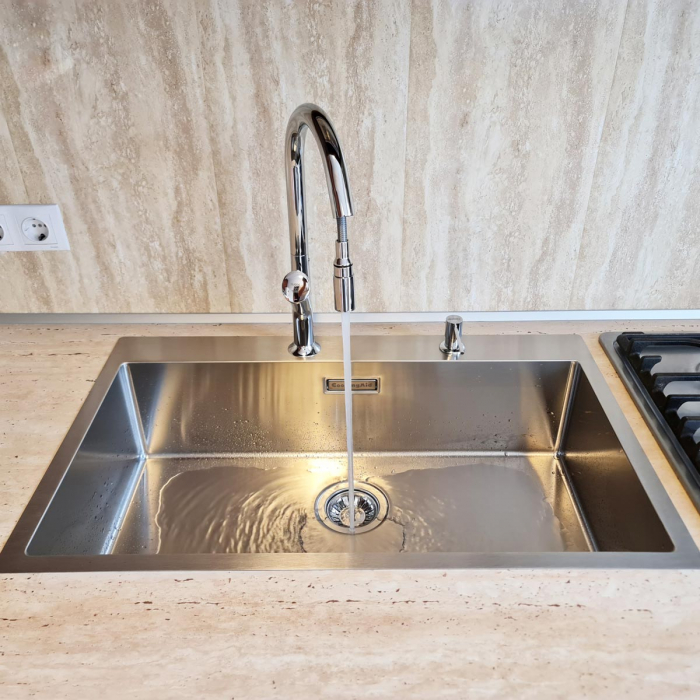 Chiuveta bucatarie inox CookingAid BOX LUX 76 cu ventil automat scurgere + accesorii montaj [19]