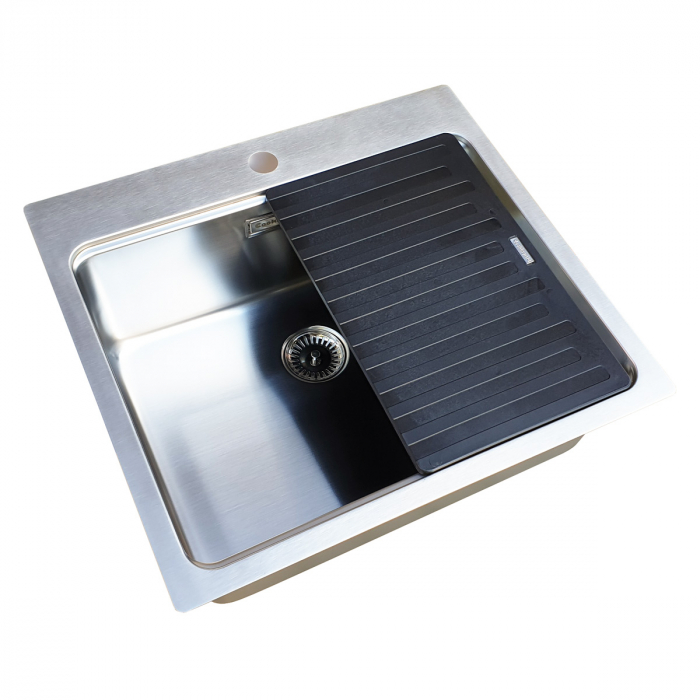 Chiuveta bucatarie inox CookingAid UNA 57 + Bonus: tocator Versus din ABS reversibil in scurgator vase + accesorii montaj [4]