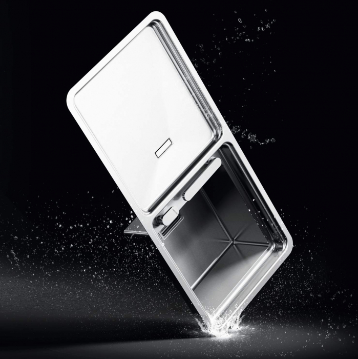Chiuveta bucatarie inox CookingAid VISION 100 cu baterie telescopica integrata, tocator sticla temperizata + accesorii montaj [6]
