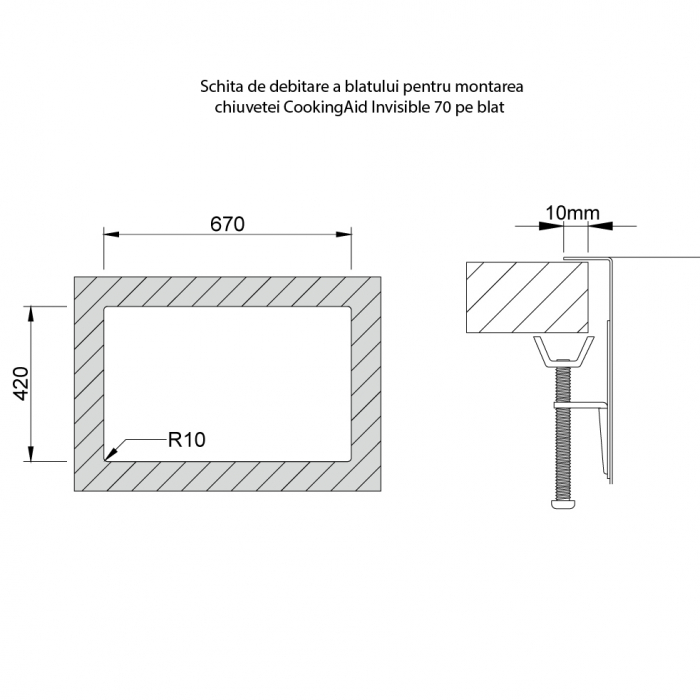 Chiuveta bucatarie inox INVISIBLE 70 cu scurgator vase si baterie telescopica integrata [20]
