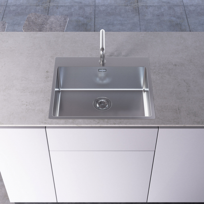 Chiuveta bucatarie inox TASCA ASOLO AA55 cu montaj pe blat sau la nivelul blatului [8]