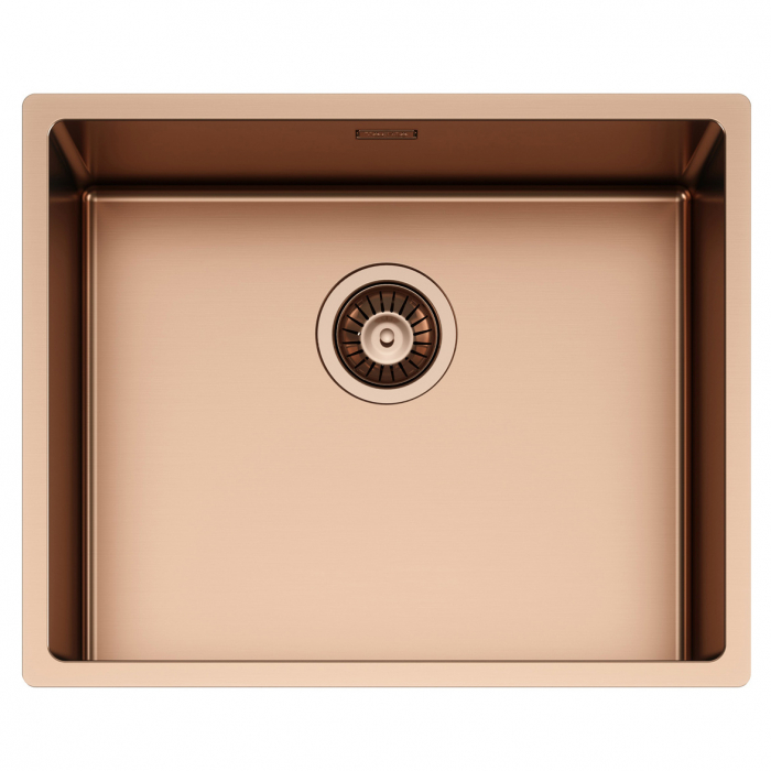 Chiuveta bucatarie inox TASCA CANOVA CA50 COPPER cu strat PVD ceramic culoare cupru cu montaj pe blat, sub blat sau la nivelul blatului si accesorii montaj [3]