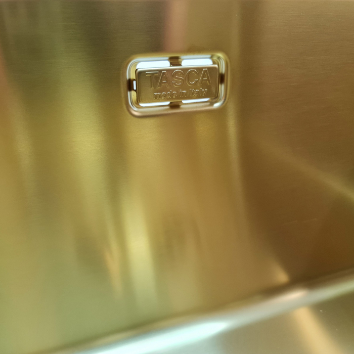 Chiuveta bucatarie inox TASCA CANOVA CA50 Gold cu strat PVD ceramic culoare aurie cu montaj pe blat, sub blat sau la nivelul blatului si accesorii montaj [7]