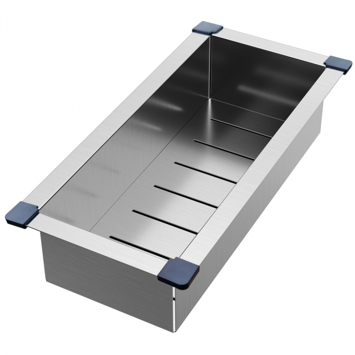 Chiuveta bucatarie inox TASCA CANOVA CA90 WORKSTATION + tavita scurgere inox + tocator lemn Iroko si accesorii montaj [14]
