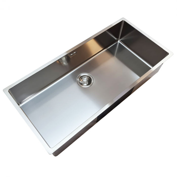 Chiuveta bucatarie inox TASCA CANOVA CA90 WORKSTATION + tavita scurgere inox + tocator lemn Iroko si accesorii montaj [5]