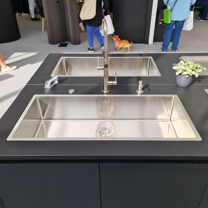 Chiuveta bucatarie inox TASCA CANOVA CA90 WORKSTATION + tavita scurgere inox + tocator lemn Iroko si accesorii montaj [3]