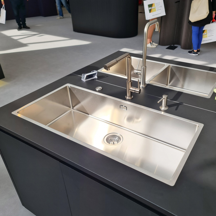 Chiuveta bucatarie inox TASCA CANOVA CA90 WORKSTATION + tavita scurgere inox + tocator lemn Iroko si accesorii montaj [2]