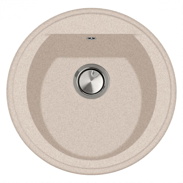 Chiuveta bucatarie rotunda granit CookingAid Naiky NK5110 Bej Pigmentat / Avena + accesorii montaj [3]