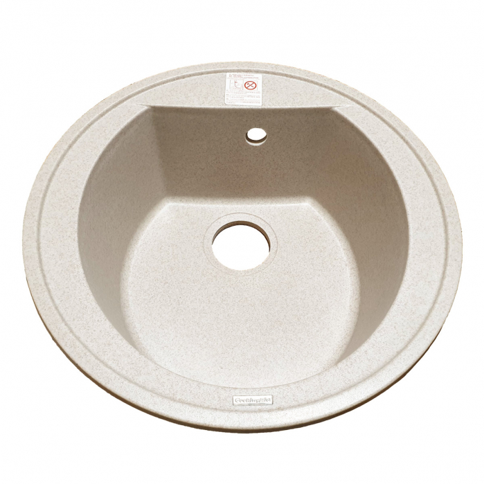 Chiuveta bucatarie rotunda granit CookingAid Naiky NK5110 Bej Pigmentat / Avena + accesorii montaj [14]