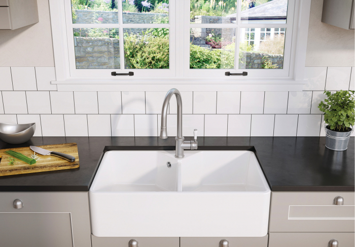 Chiuveta de bucatarie din ceramica Blanco Villae Farmhouse doua cuve [3]