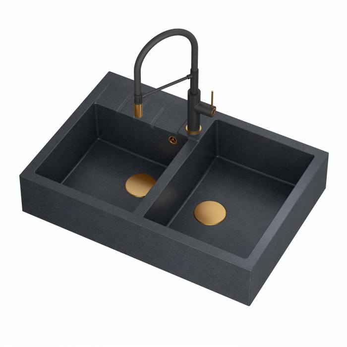 Chiuveta de bucatarie BILL 120 GranitQ cu 2 cuve Apron style Quadron [9]