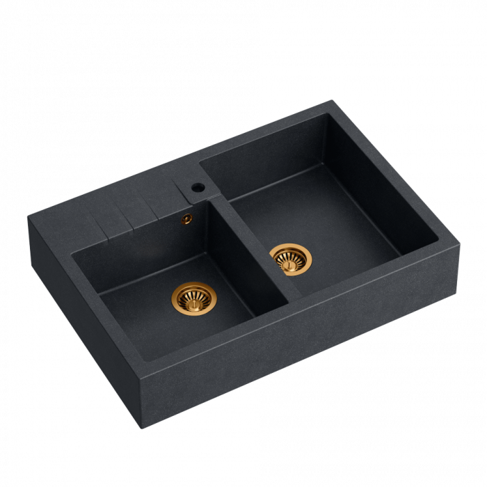 Chiuveta de bucatarie BILL 120 GranitQ cu 2 cuve Apron style Quadron [3]