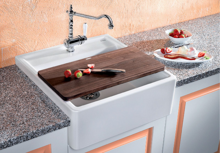 Chiuveta din ceramica Blanco PANOR 60 Farmhouse-style fara excentric, o gaura [3]