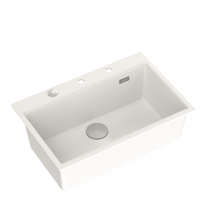 Chiuveta Granit Workstations MARK Quadron cu dozator+scurgator+gratar rulabil+tocator lemn+capac scurgere [7]