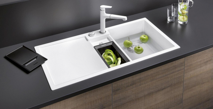 Chiuveta granit bucatarie Blanco COLLECTIS 6 S cu cos de sortare plastic cu capac [4]