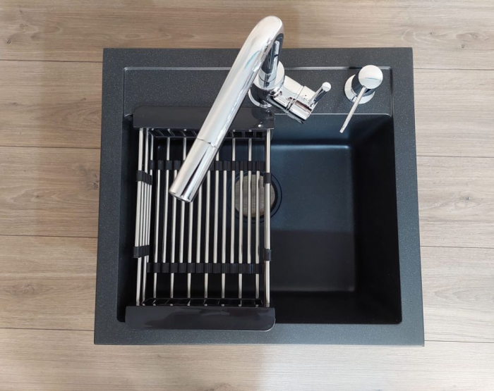 Chiuveta granit bucatarie Johnny 110 cu baterie, dozator sapun si cos multifunctional [3]
