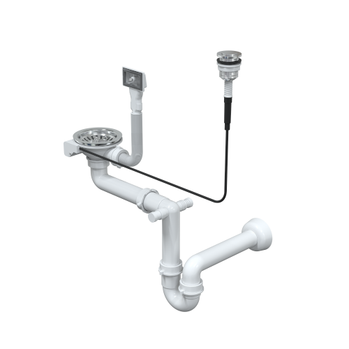 Chiuveta Granit Workstations MARK Quadron cu dozator+scurgator+gratar rulabil+tocator lemn+capac scurgere [14]
