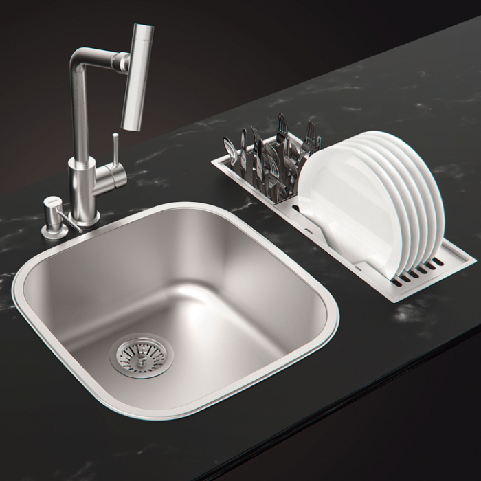 Chiuveta ingusta multifunctionala tip rigola CookingAid Channel sink 48cm cu 2 accesorii incluse [2]