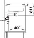 Chiuveta inox BLANCO AXIS III 45 S-IF cu tocator din sticla alb [5]