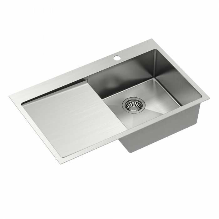 Chiuveta inox bucatarie picurator+ cuva dreapta Russel 111 Quadron, grosime 1 mm inox periat [2]