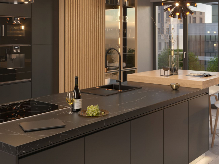Chiuveta negra din granit cu accesorii cupru Quadron Owen 111+ baterie din inox negru/cupru Margot [2]
