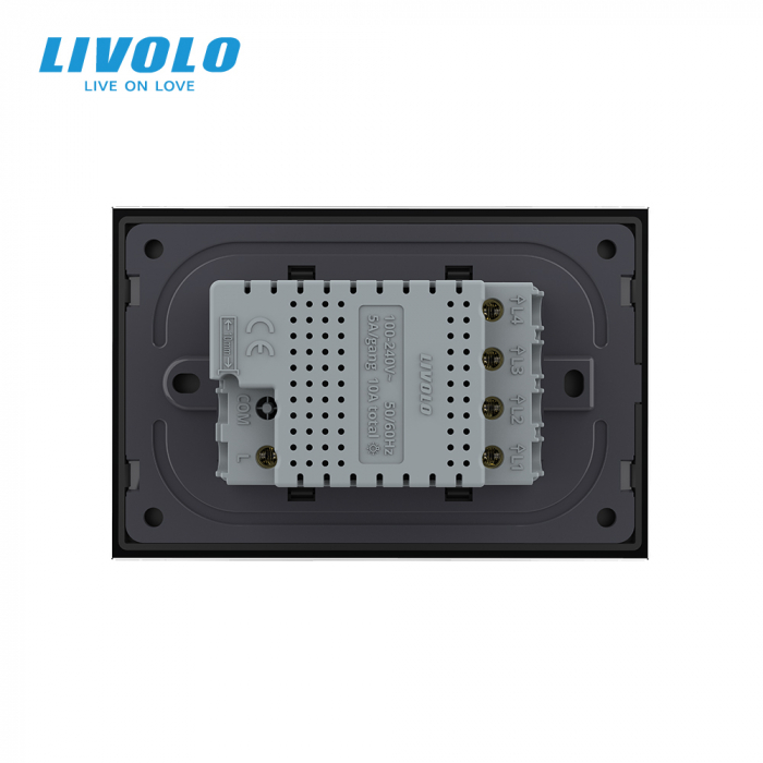 Intrerupator cap scara/cruce cvadruplu cu touch integrat 3M, standard italian cu rama sticla [4]