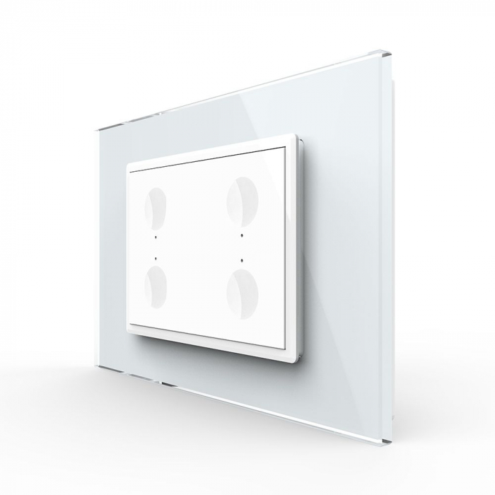 Intrerupator cvadruplu cu touch integrat 3M, standard italian cu rama sticla [1]