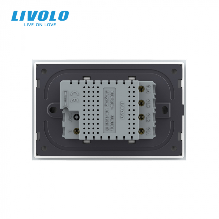 Intrerupator cap scara/cruce cvadruplu cu touch integrat 3M, standard italian cu rama sticla [4]