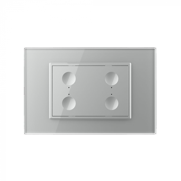 Intrerupator cvadruplu cu touch integrat 3M, standard italian cu rama sticla [3]