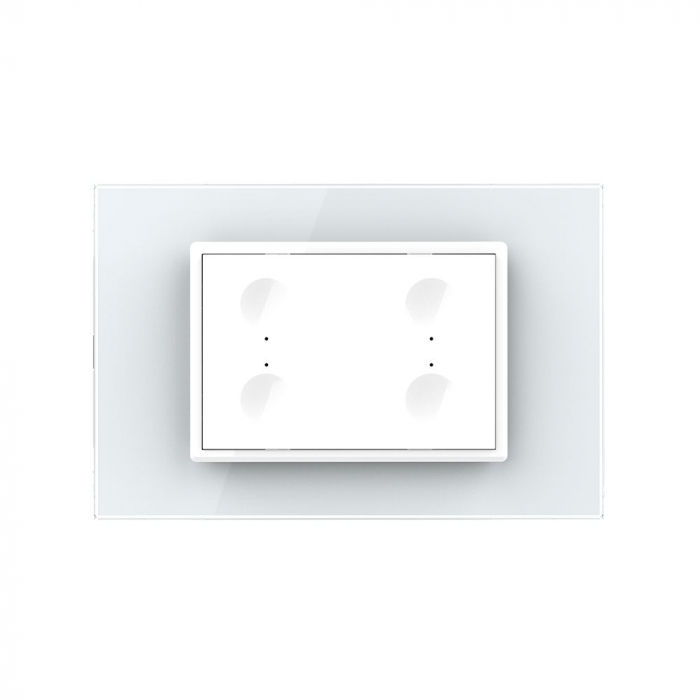 Intrerupator cvadruplu cu touch integrat 3M, standard italian cu rama sticla [3]