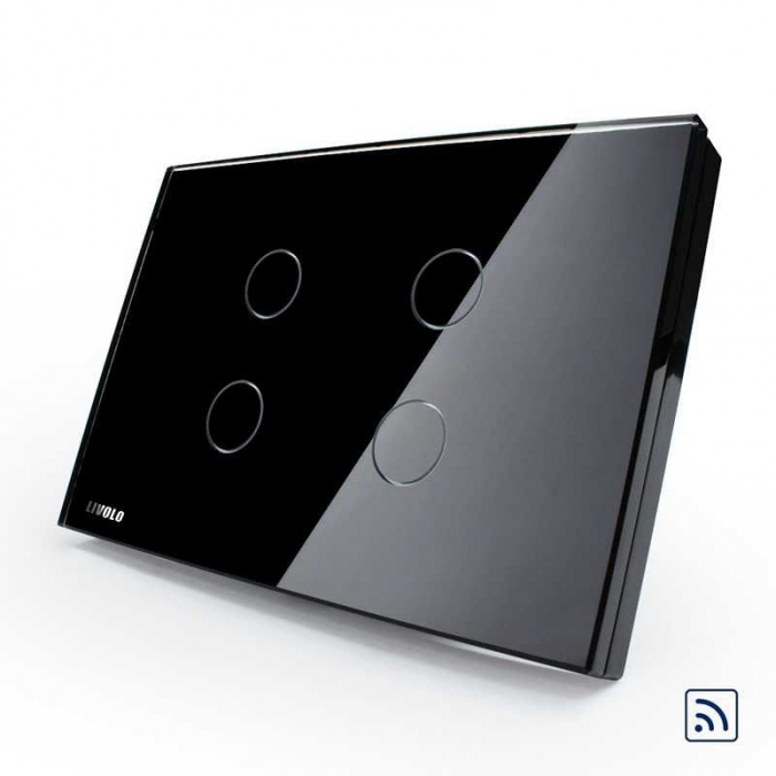 Intrerupator cvadruplu wireless cu touch Livolo din sticla - standard italian [1]