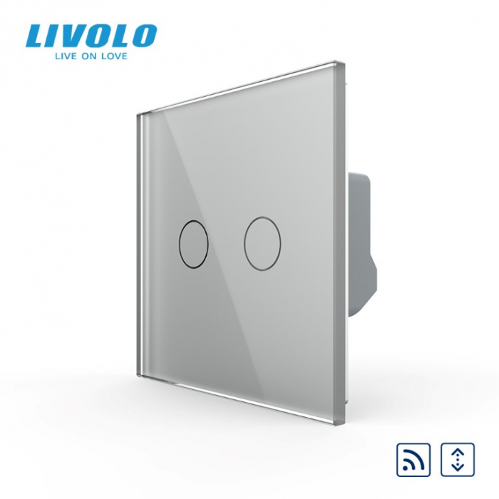 Intrerupator dublu actionare jaluzele wireless cu touch Livolo serie noua [1]