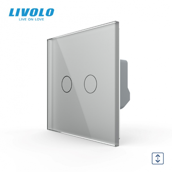 Intrerupator dublu cu touch actionare jaluzele/draperie Livolo serie noua [1]