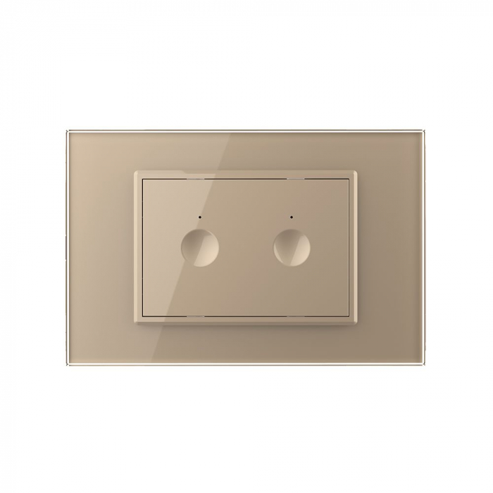 Intrerupator dublu cu touch integrat 3M, standard italian cu rama sticla [2]