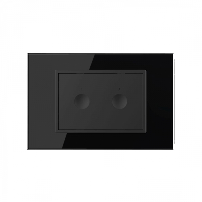 Intrerupator dublu cu touch integrat 3M, standard italian cu rama sticla [2]