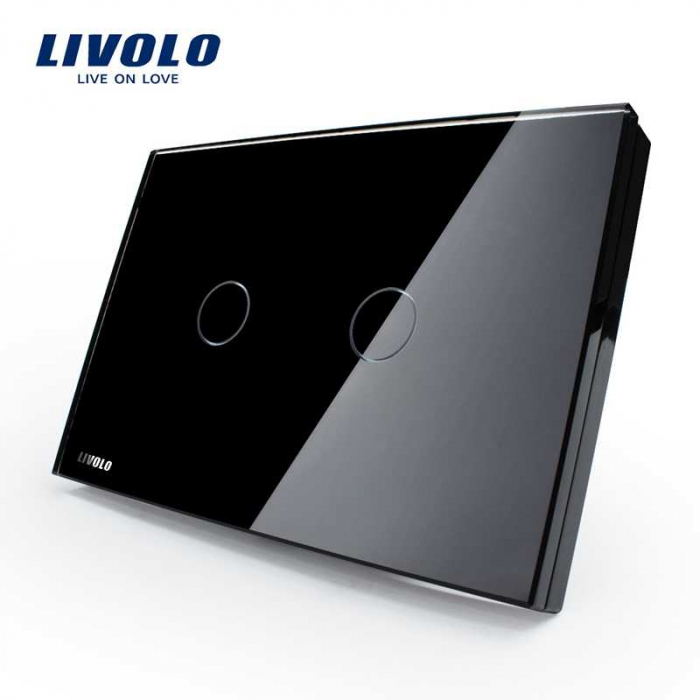 Intrerupator dublu cu touch Livolo din sticla – standard italian VL-C302 [1]