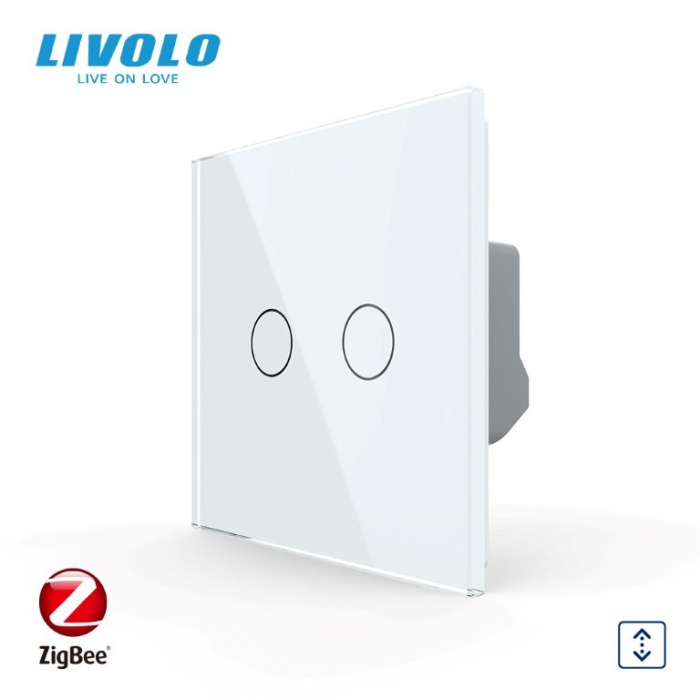 Intrerupător dublu tactil actionare draperie ZIGBEE- control din aplicatia mobila Livolo [4]