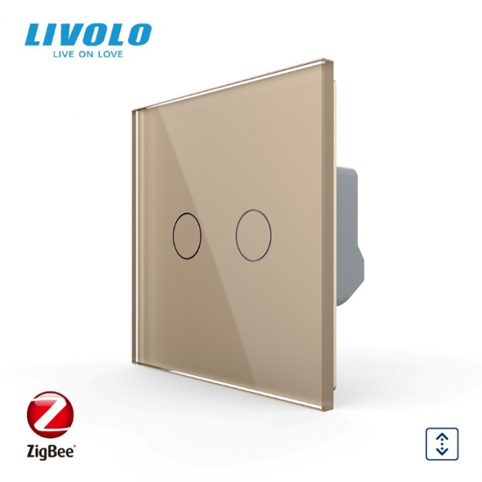 Intrerupător dublu tactil actionare draperie ZIGBEE- control din aplicatia mobila Livolo [3]