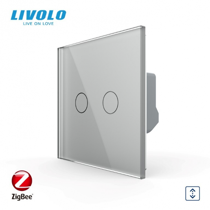 Intrerupător dublu tactil actionare draperie ZIGBEE- control din aplicatia mobila Livolo [3]